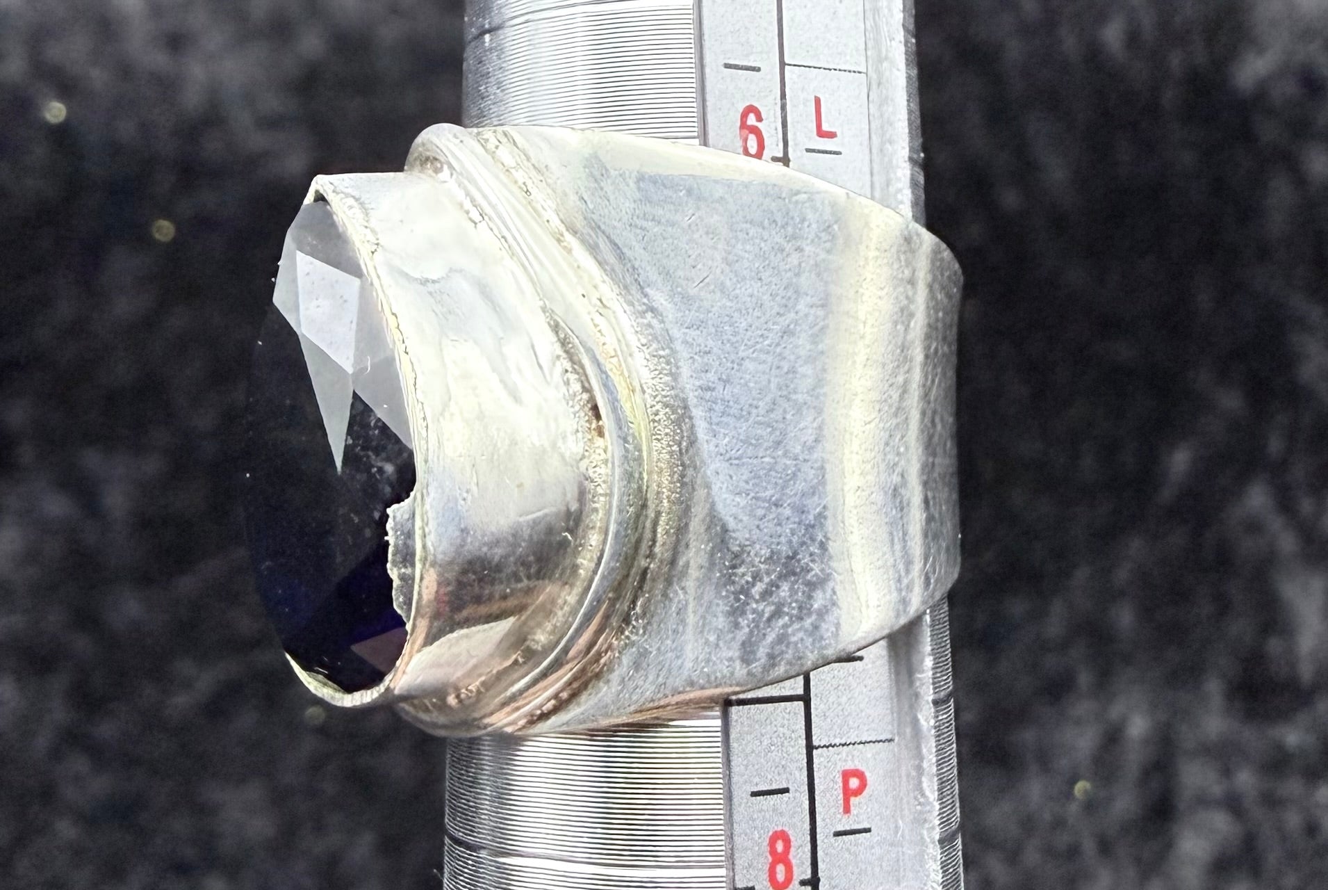 Sterling Iolite Cigar Ring
