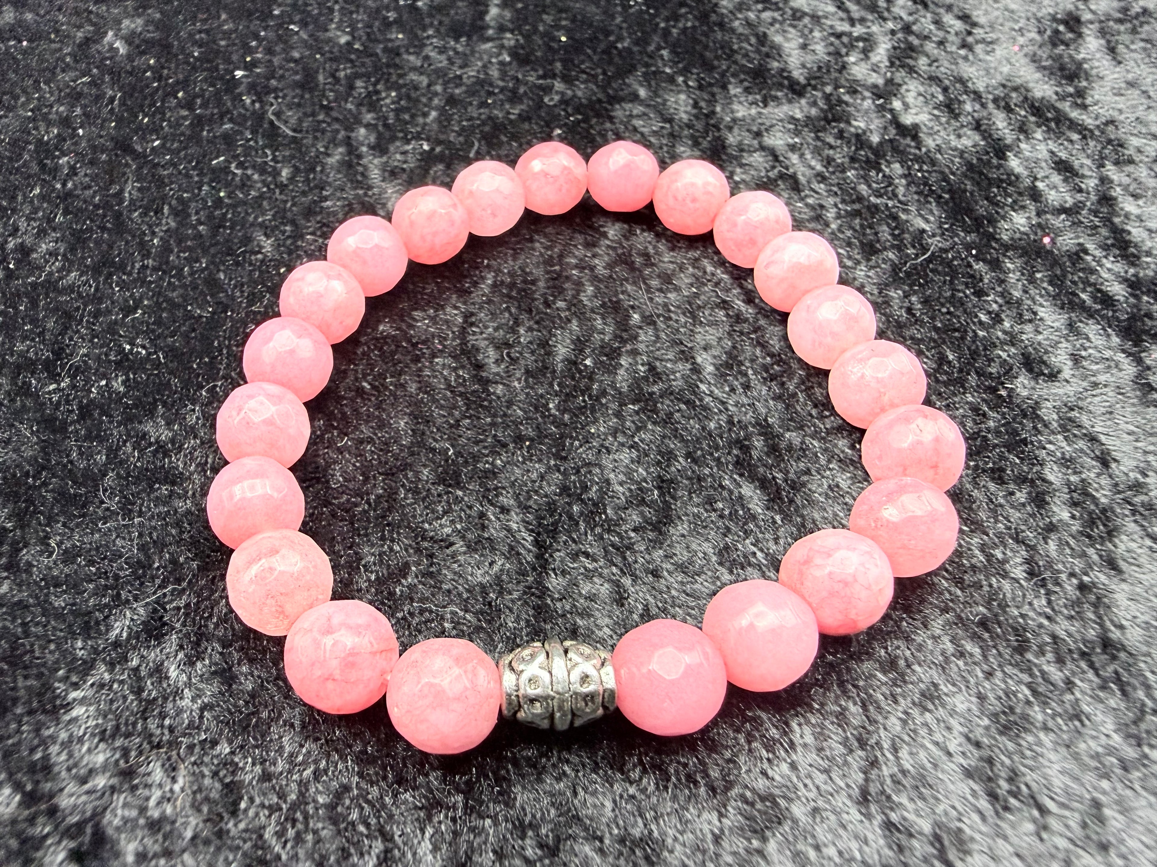 Faceted Morganite Beaded Bracelet