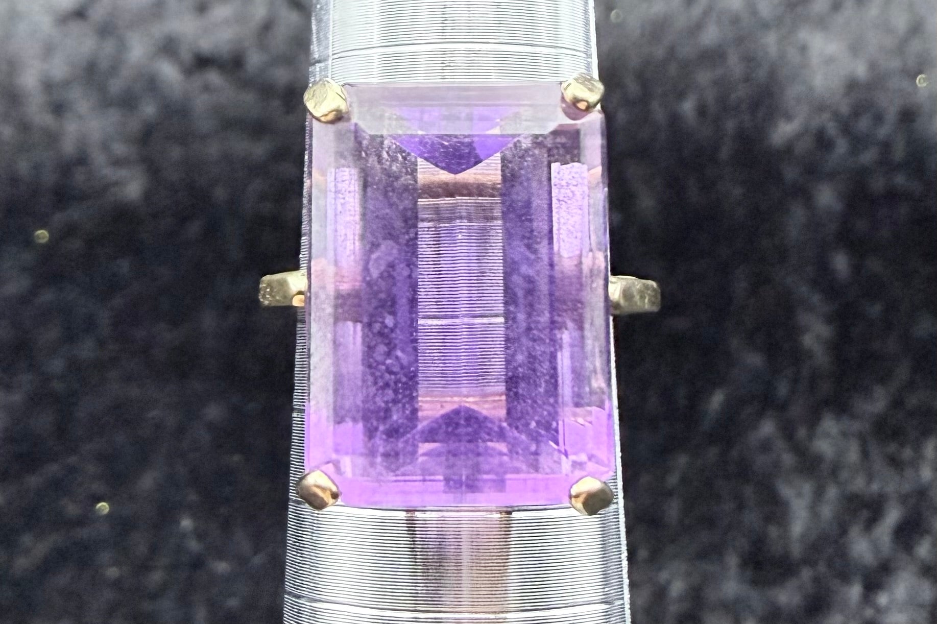 Vintage Rectangle Amethyst Ring
