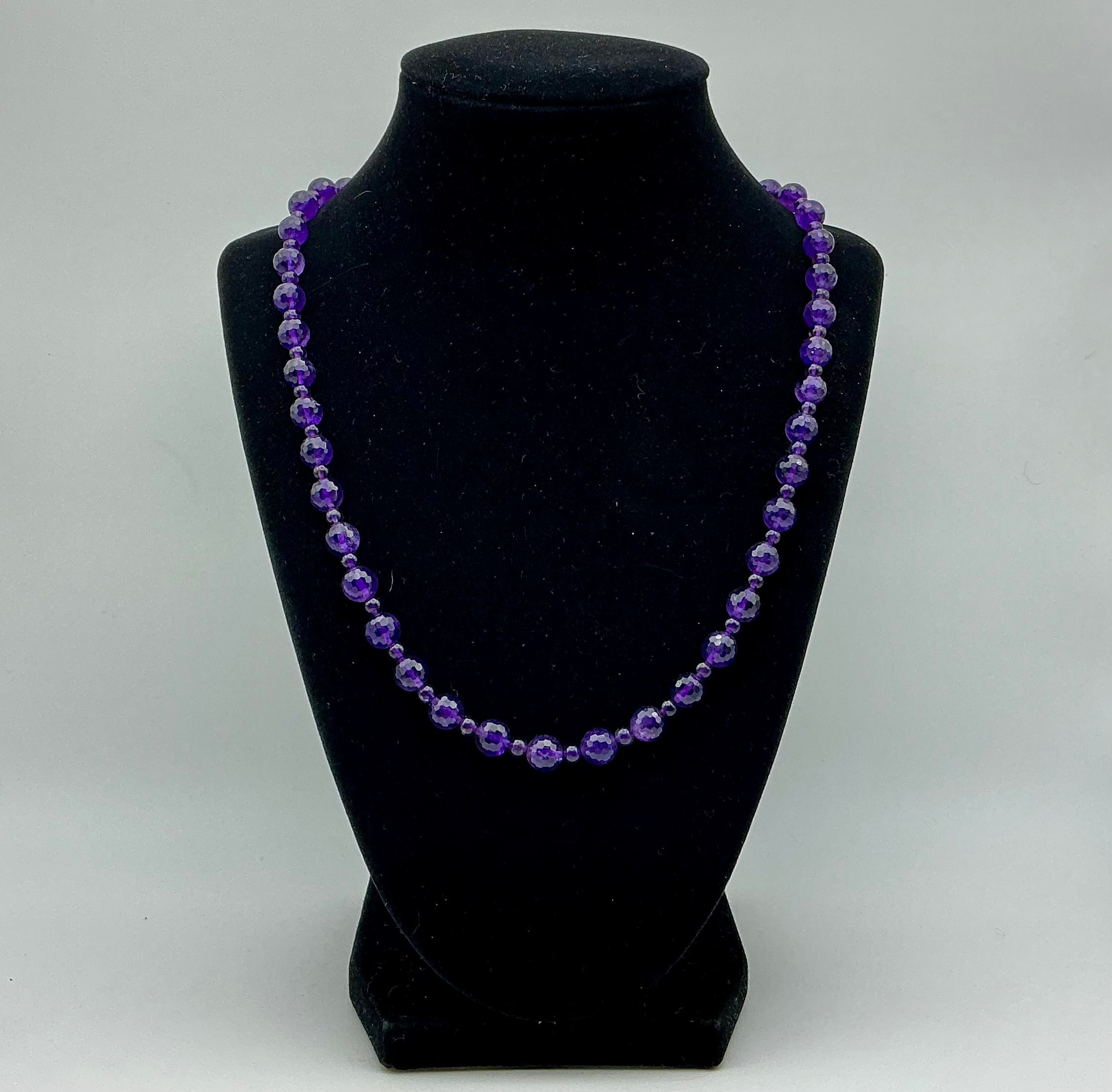 Faceted Purple Crystal Beaded Necklace
