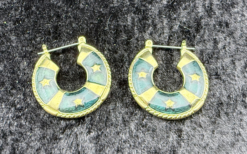 Star Enamel Hoop Earrings