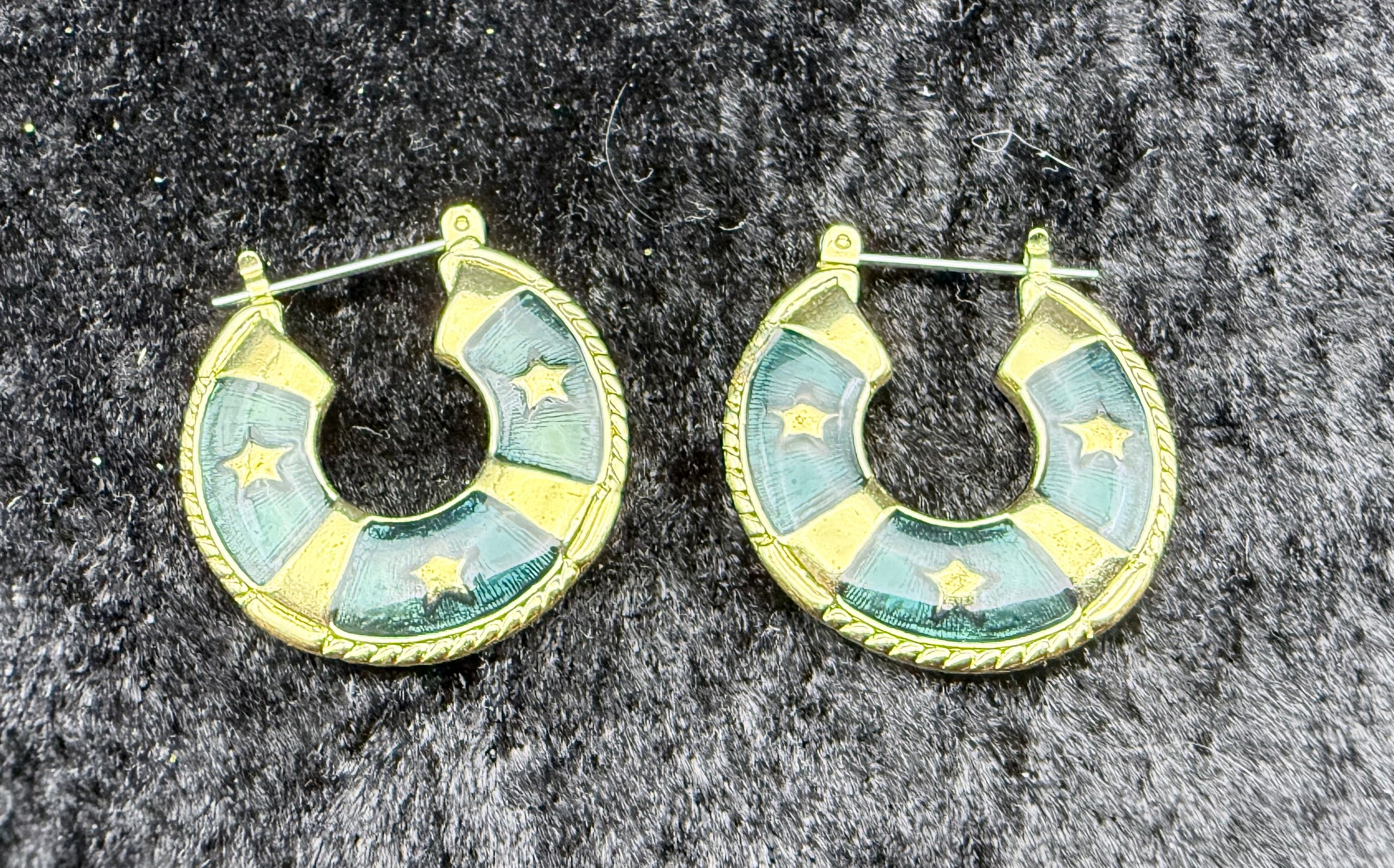 Star Enamel Hoop Earrings