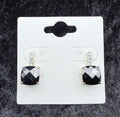 Black and CZ Post Earrings