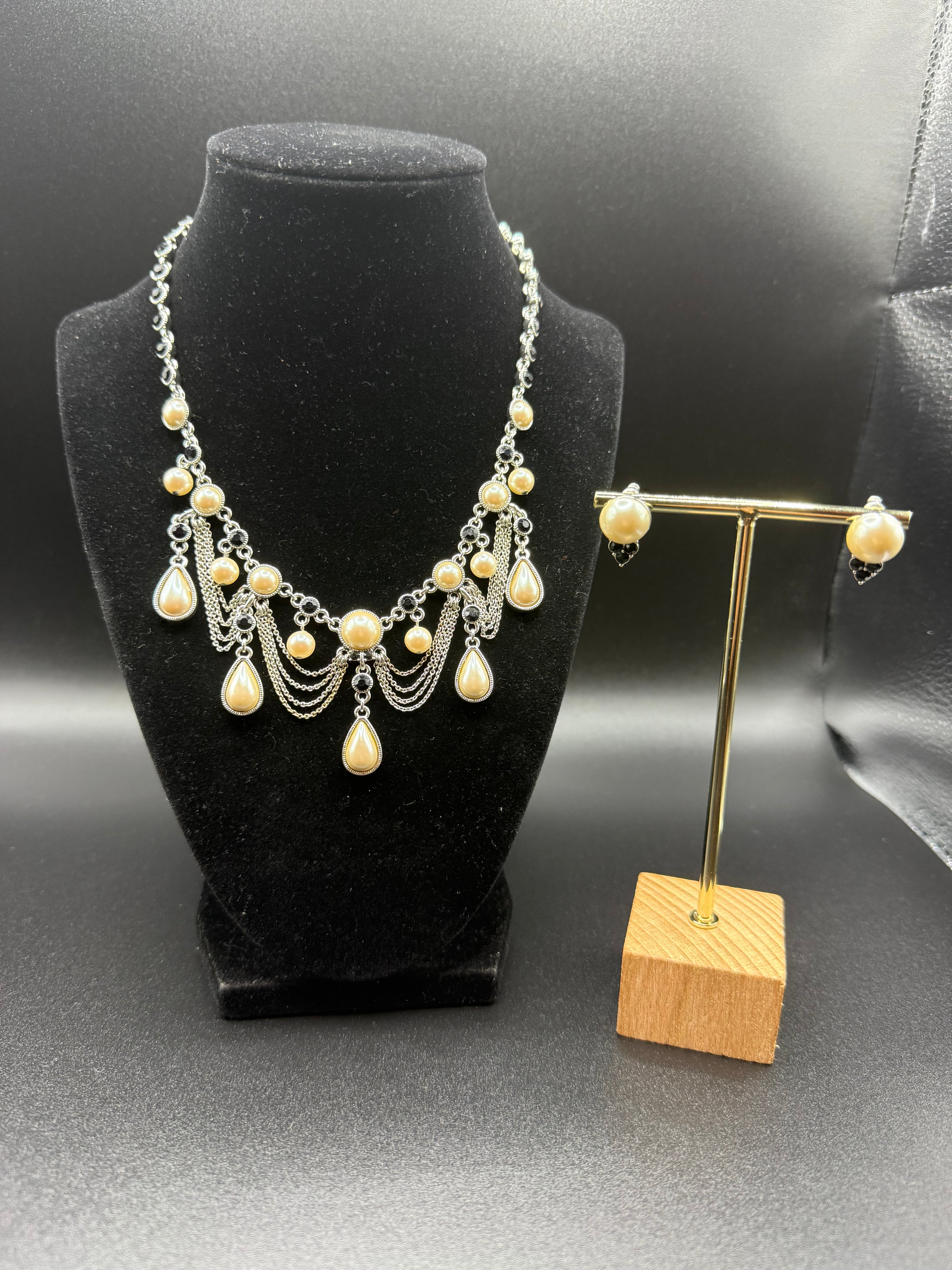 Vintage Collar Pearl Necklace Set