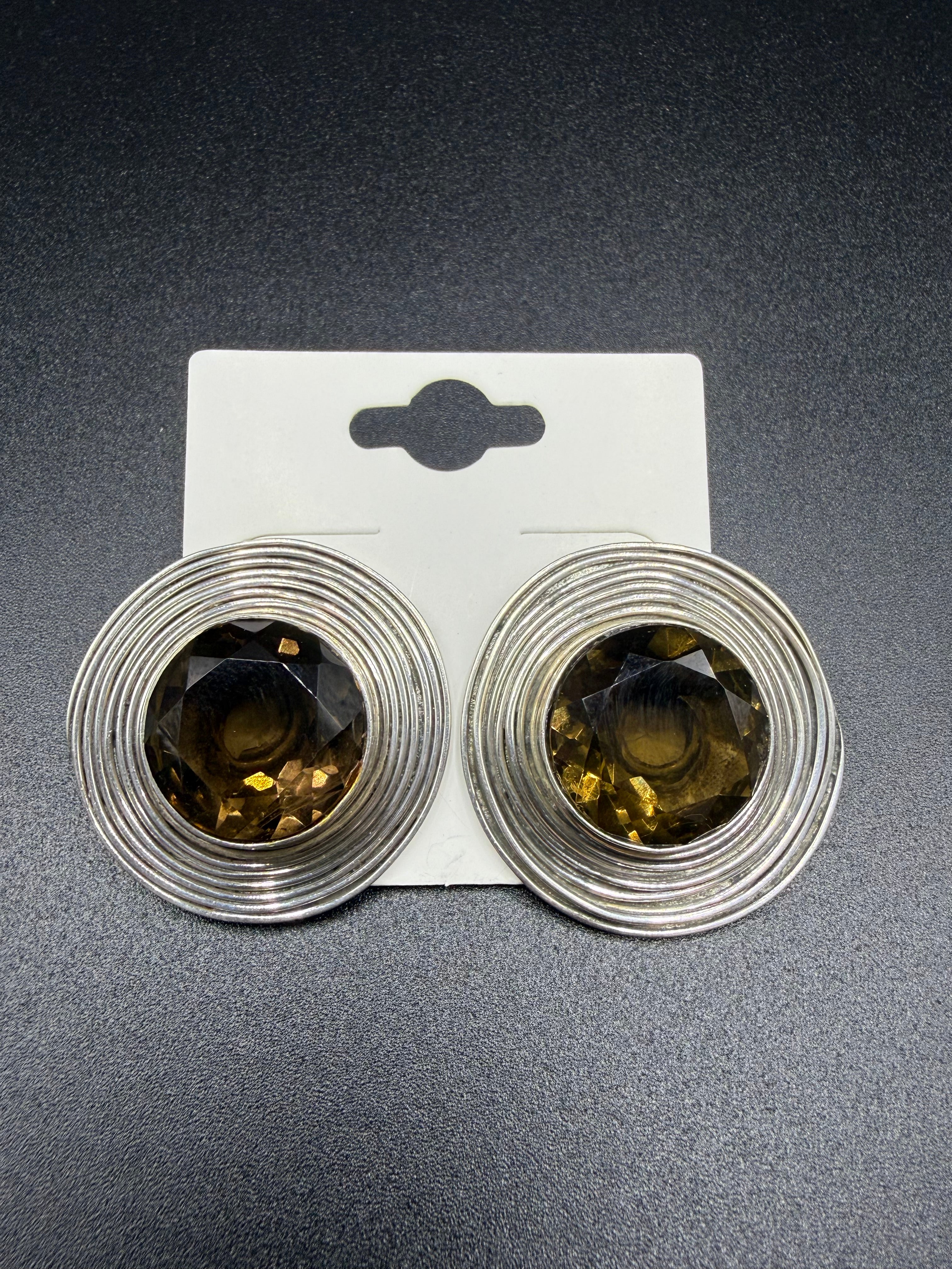 Smokey Crystal Sterling Earrings
