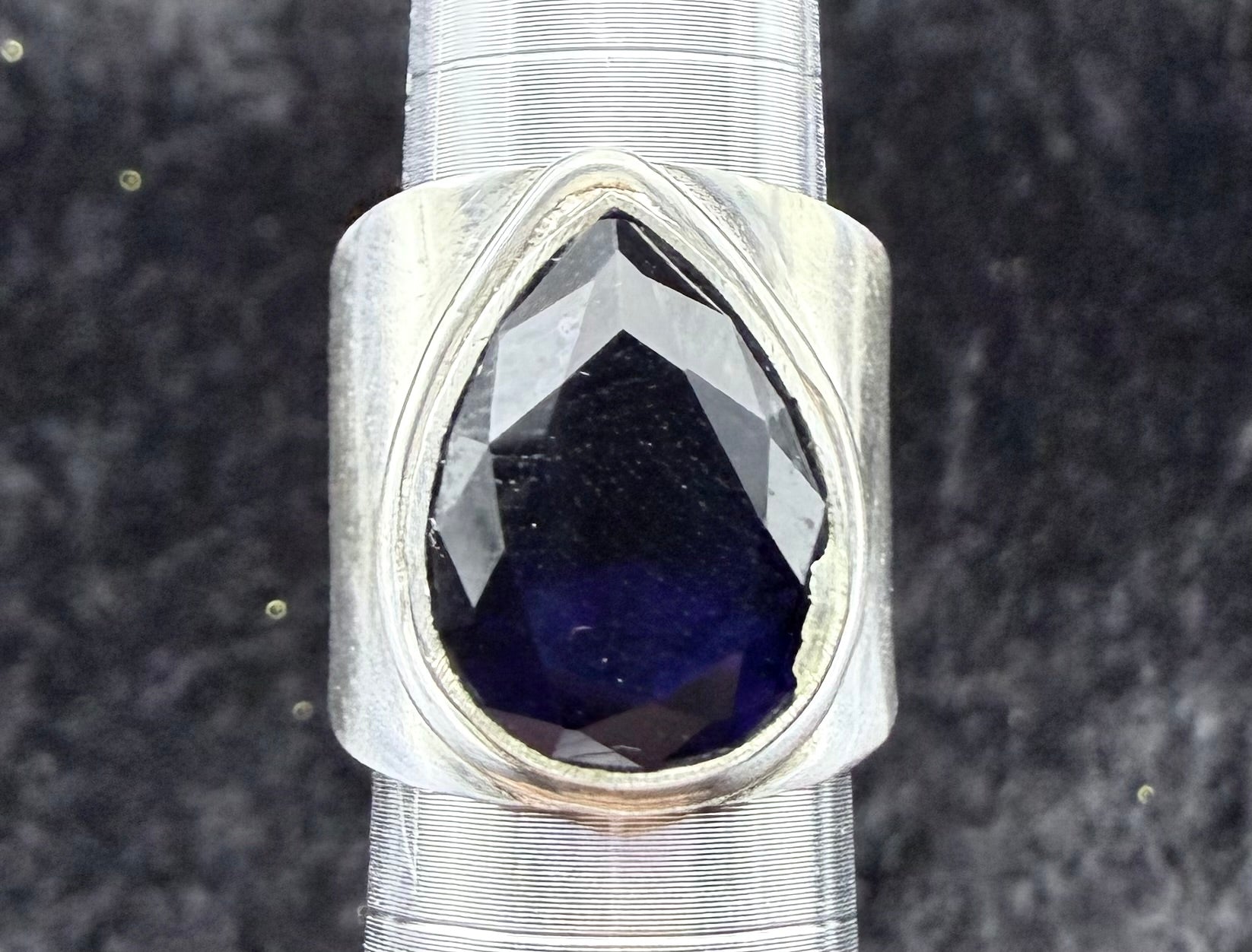 Sterling Iolite Cigar Ring