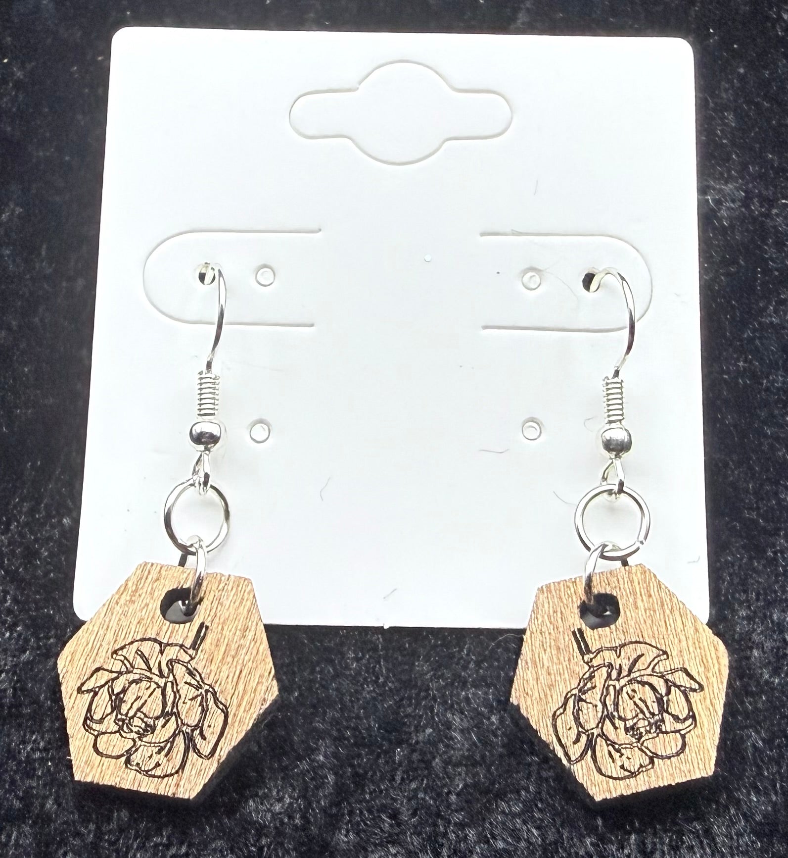 Hexagon Magnolias Earrings