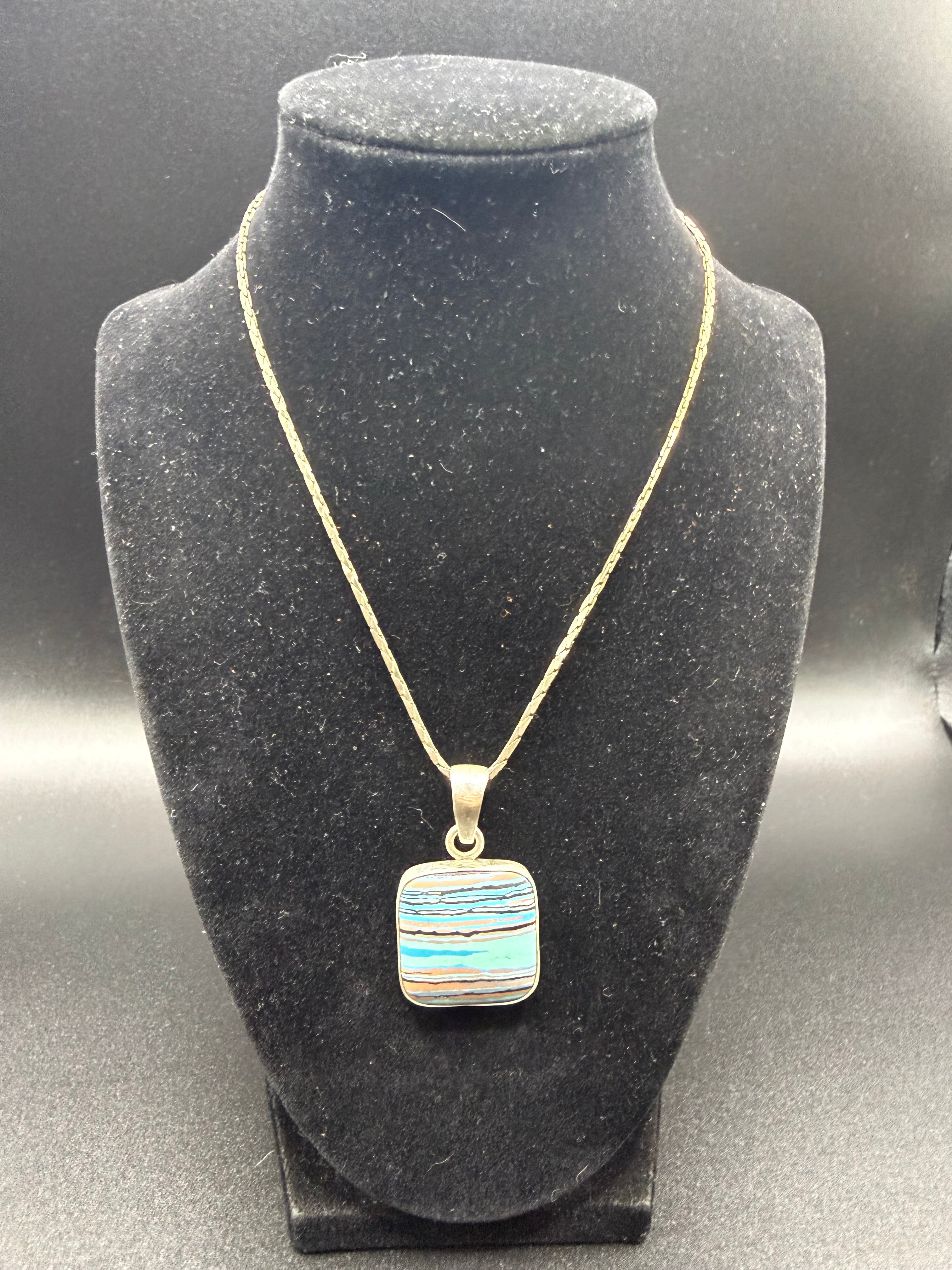 Rainbow Calsilica Charles Albert Necklace