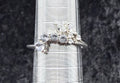 Blue and Clear Crystal Laurel Ring