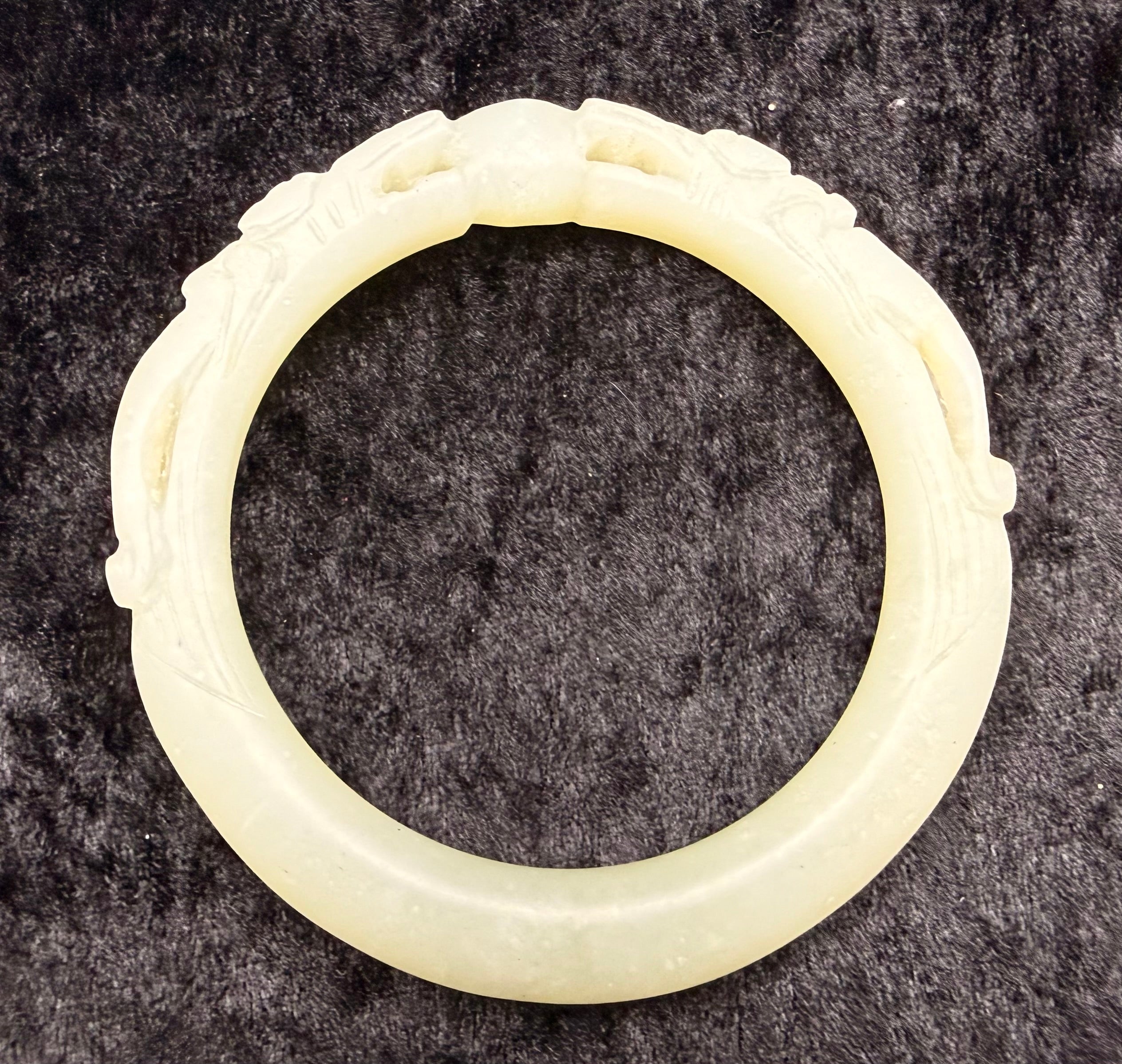 Antique Carved Dragon Jade Bangle