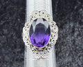 Sterling Amethyst Filigree Ring