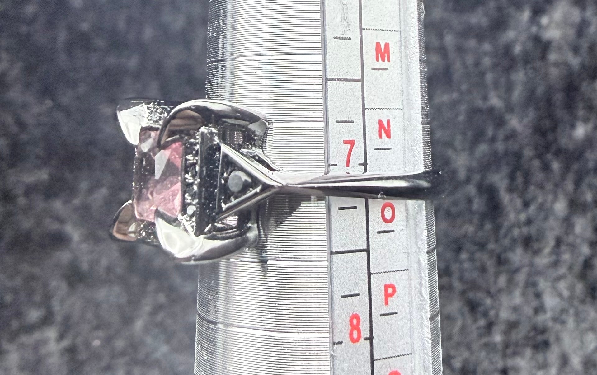 Black Square Crystal Ring