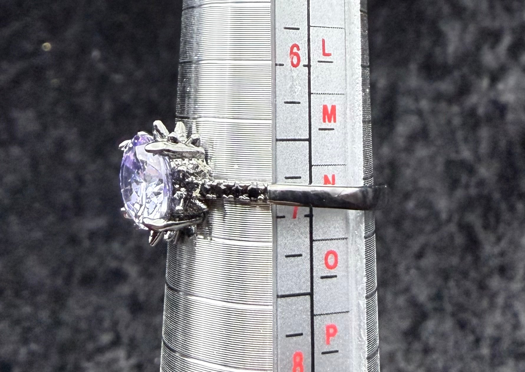 Spiked Purple Crystal Ring