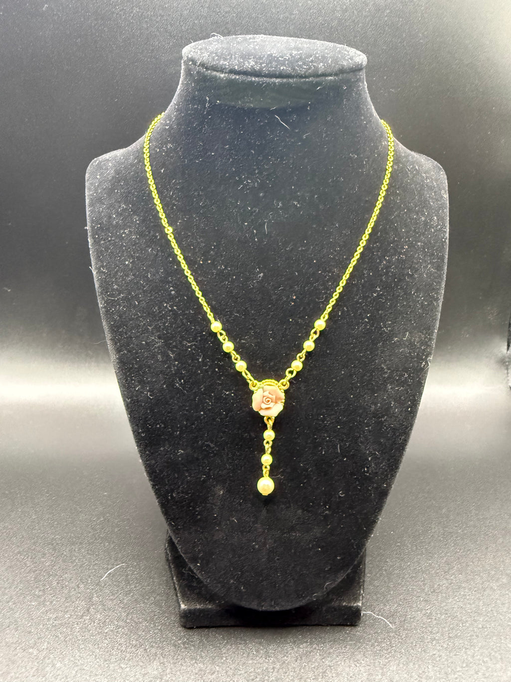 Gold Pearl Flower Necklace