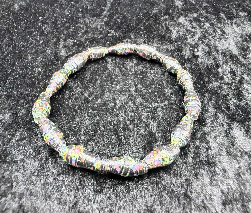 Black Paper Beaded Bracelet