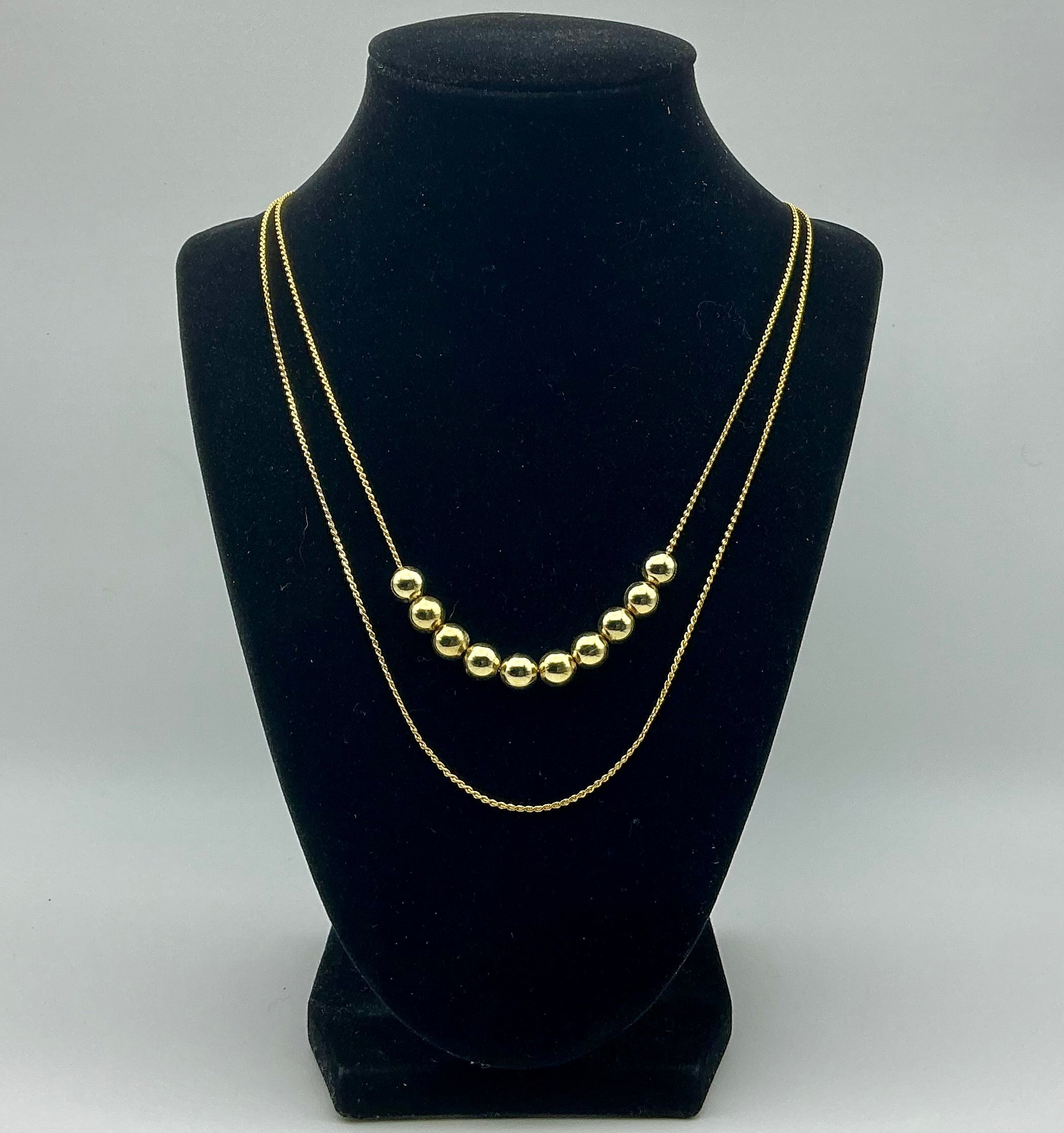 Gold Balls Double Necklace