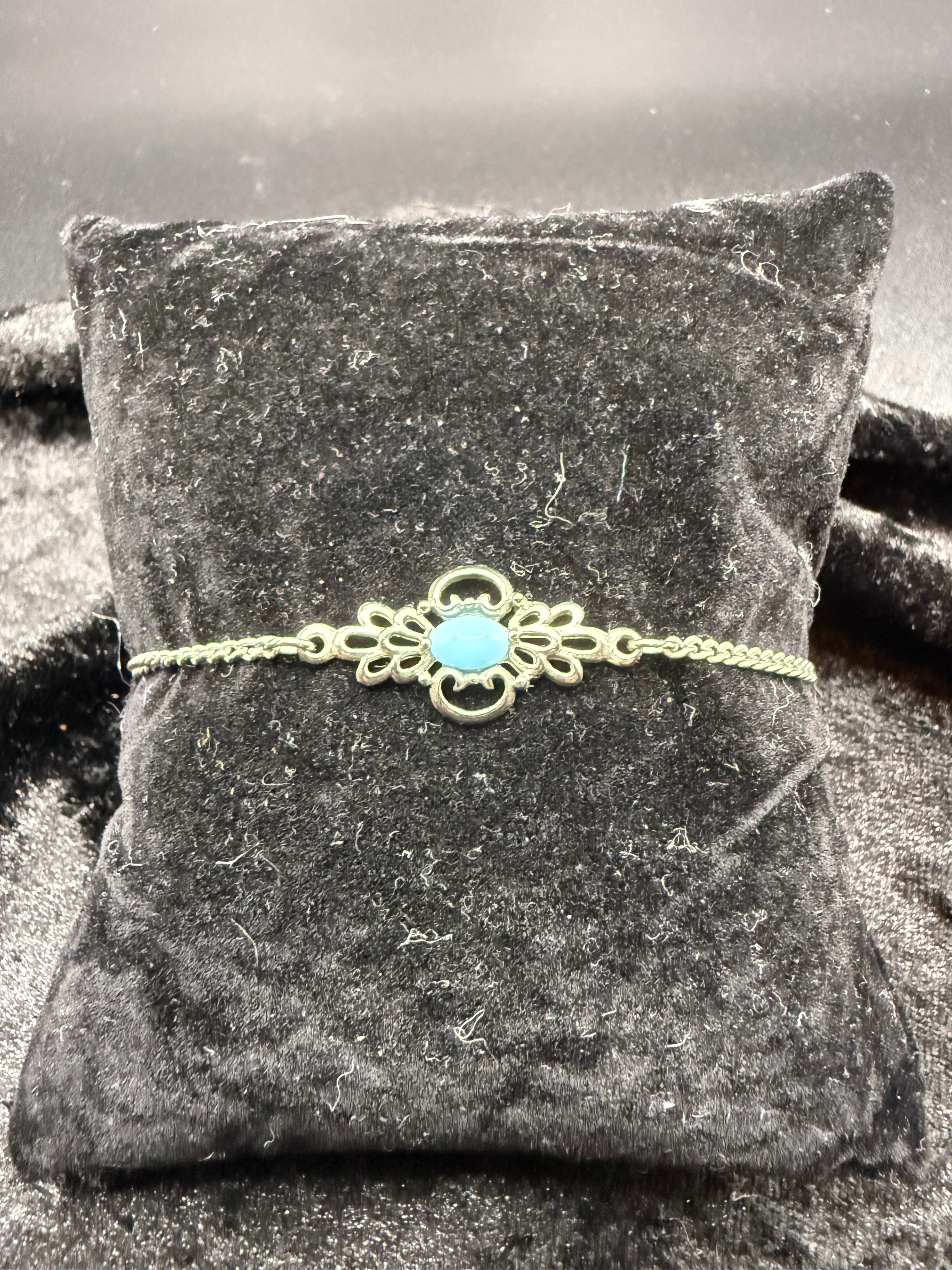 Silver Larimar Bracelet