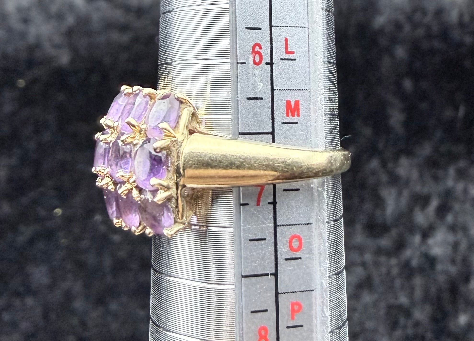 Gold Amethyst Cluster Ring