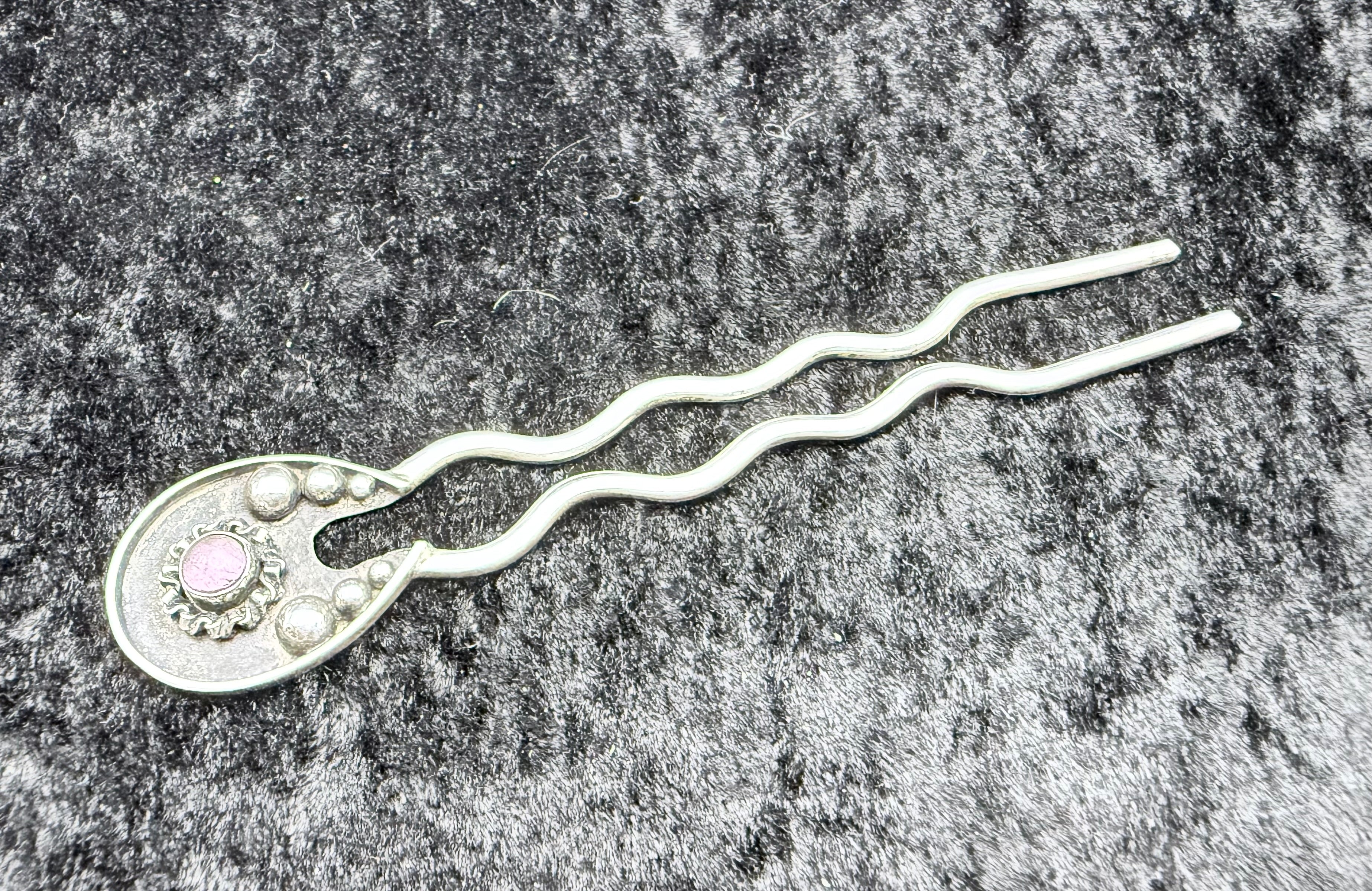 Sterling Amethyst Antique Hair Pin