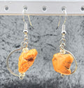 Raw Orange Turquoise Earrings