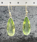 Sterling Teardrop Green Crystal Earrings