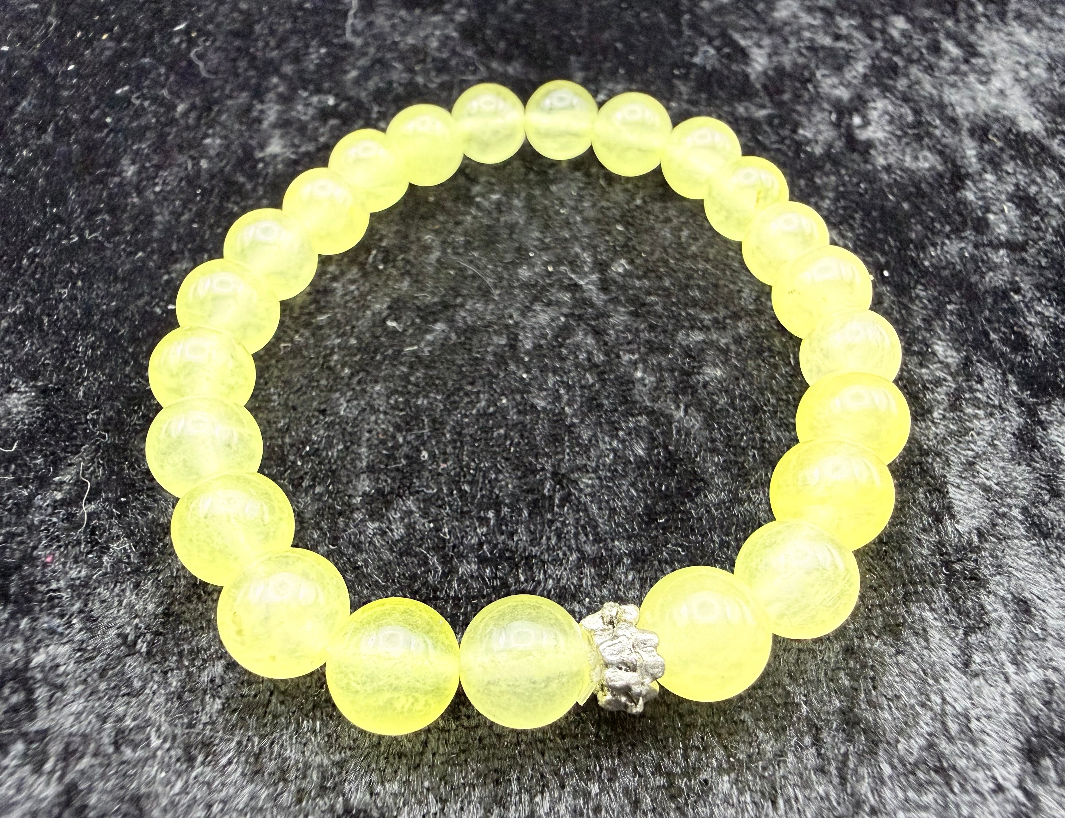 Small Yellow Agate Beaded Bracelet