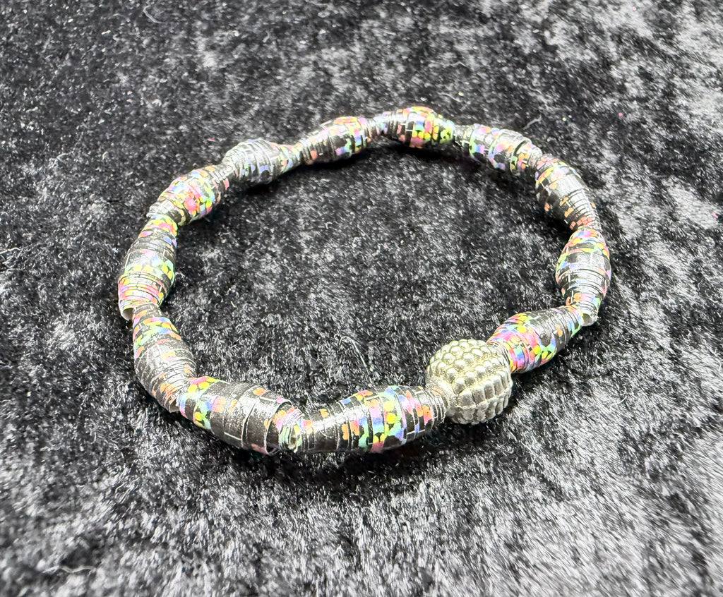 Black Paper Beaded Bracelet