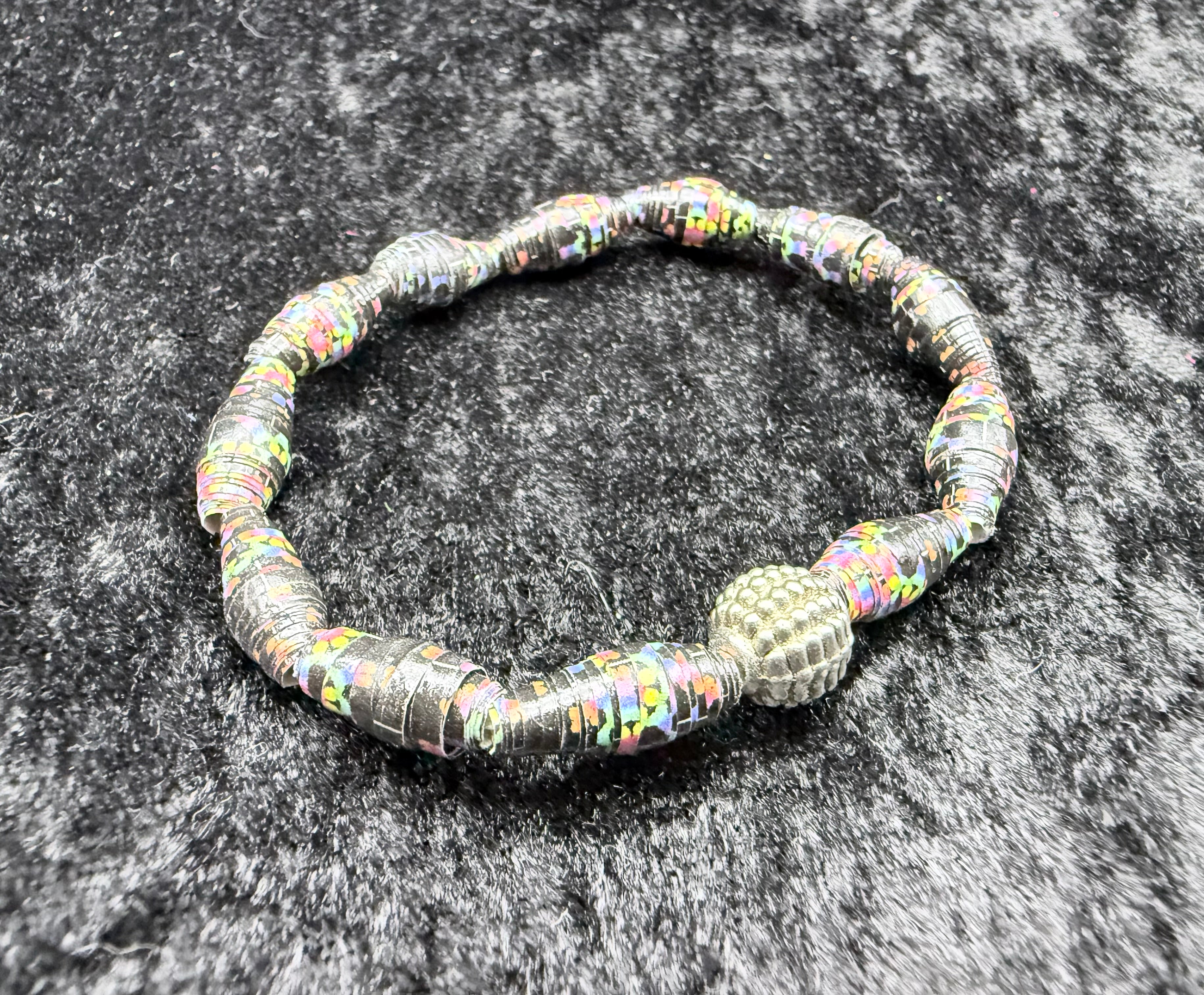 Black Paper Beaded Bracelet