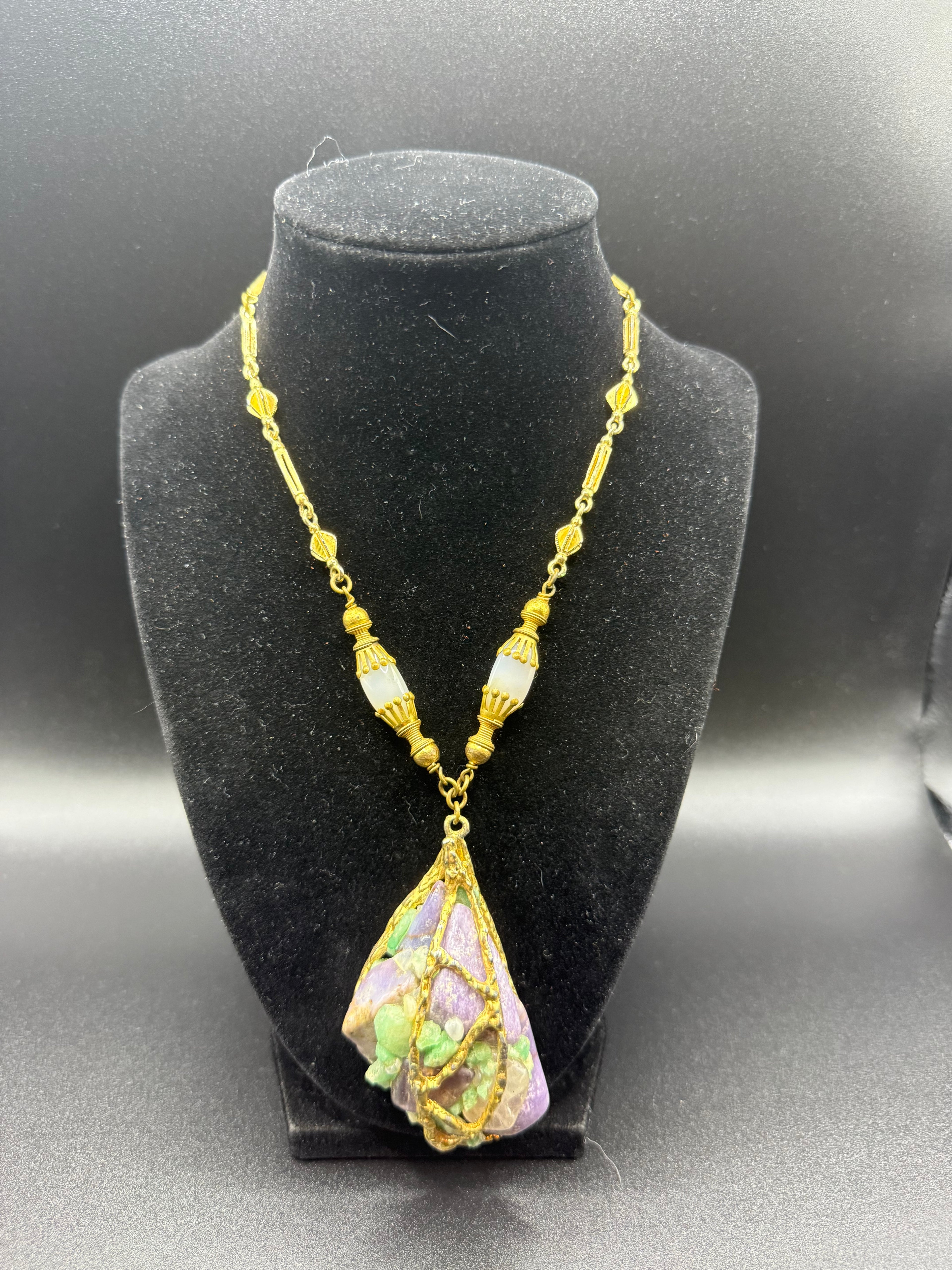 Rainbow Fluorite Statement Necklace