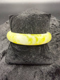 Green and White Jadeite Bangle