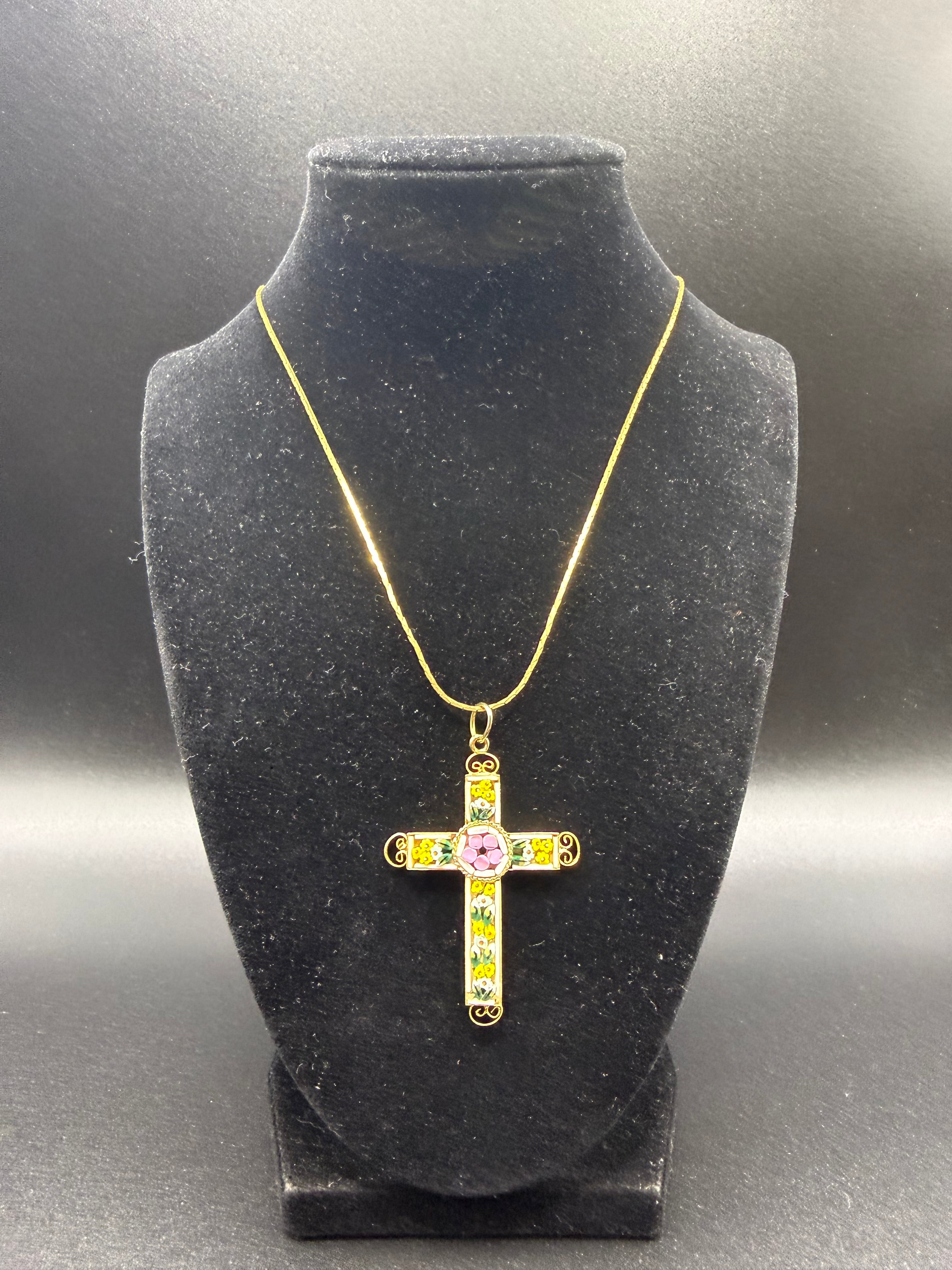 Antique Italian Micro Mosaic Pendant