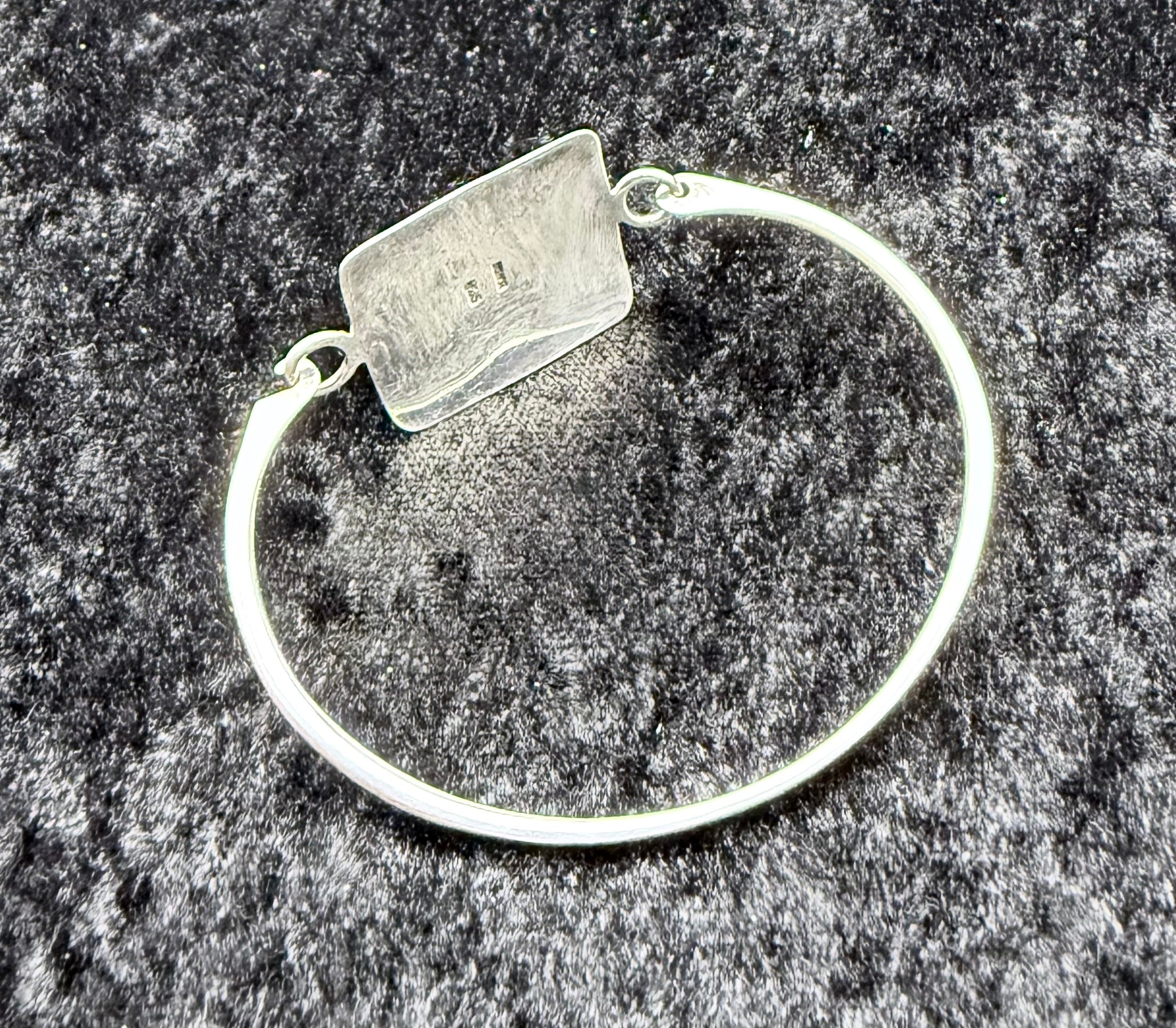 Vintage Sterling Malachite Shield Bracelet