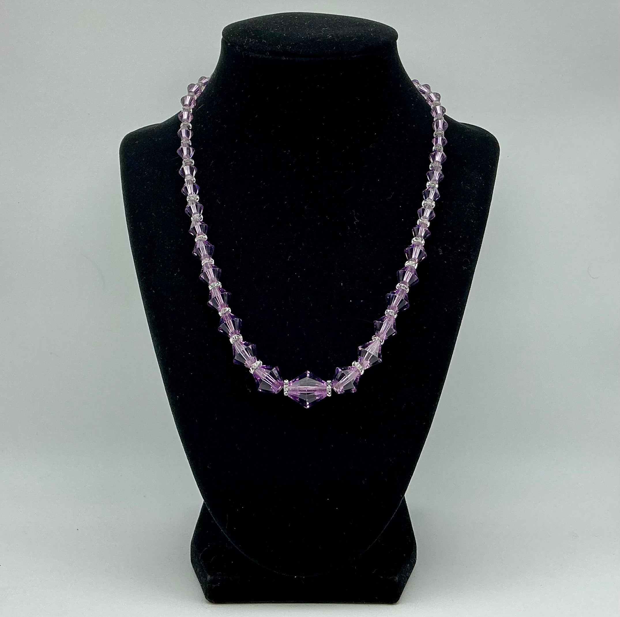 Sterling Purple Crystal Necklace