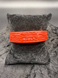 Flower Vintage Cinnabar Bangle Bracelet