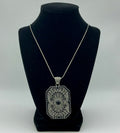 Art Deco CZ Pendant on Chain