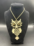Vintage White Enamel Owl Necklace