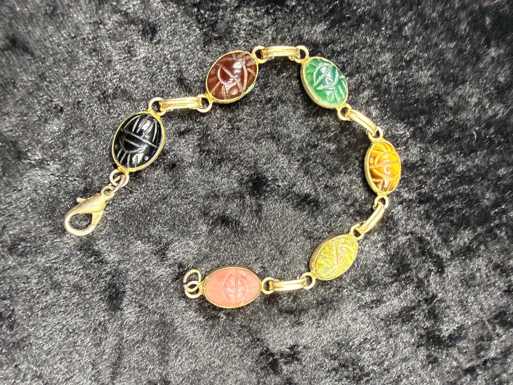 Gold Scarab Beetle Bracelet