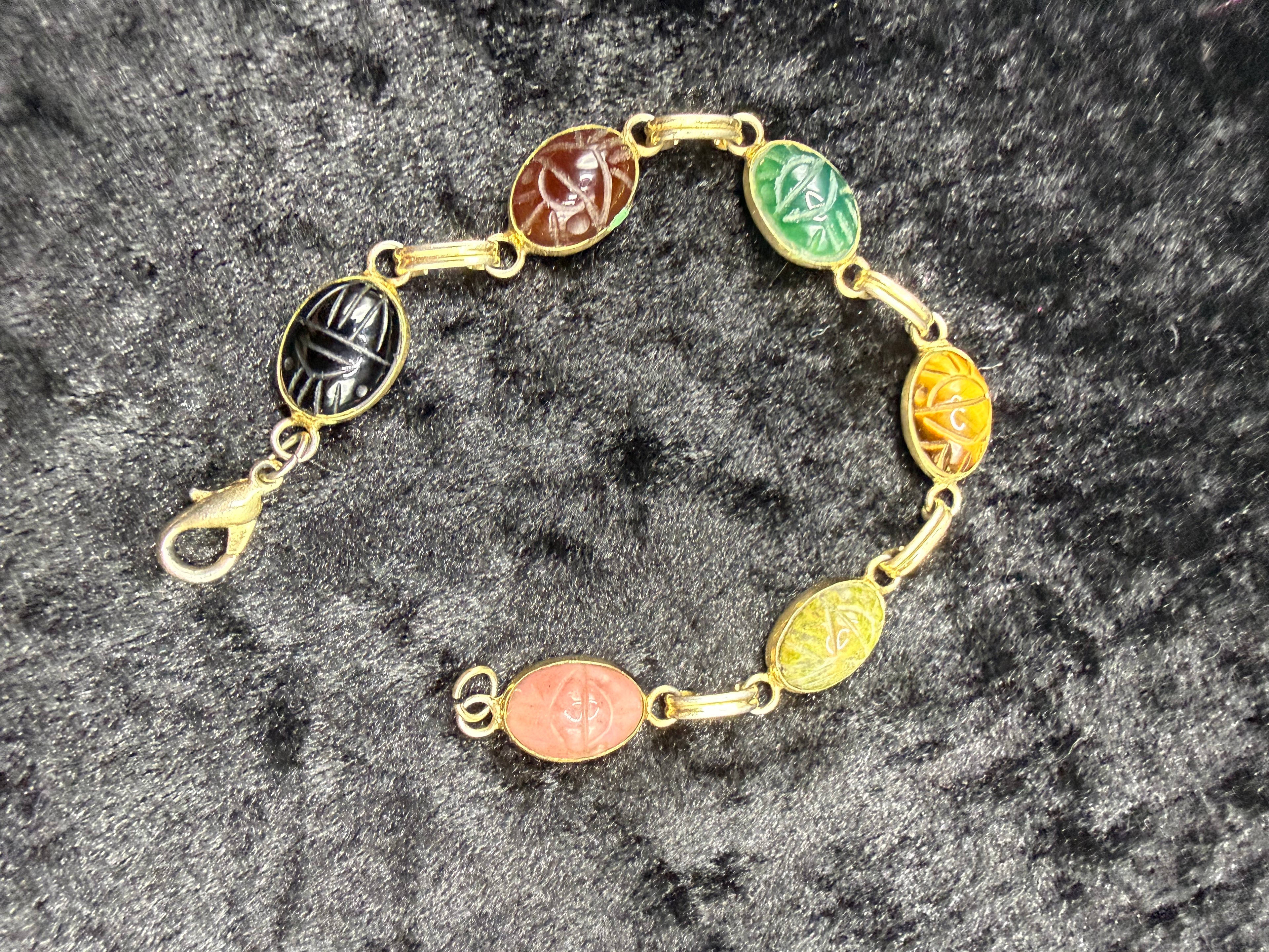 Gold Scarab Beetle Bracelet