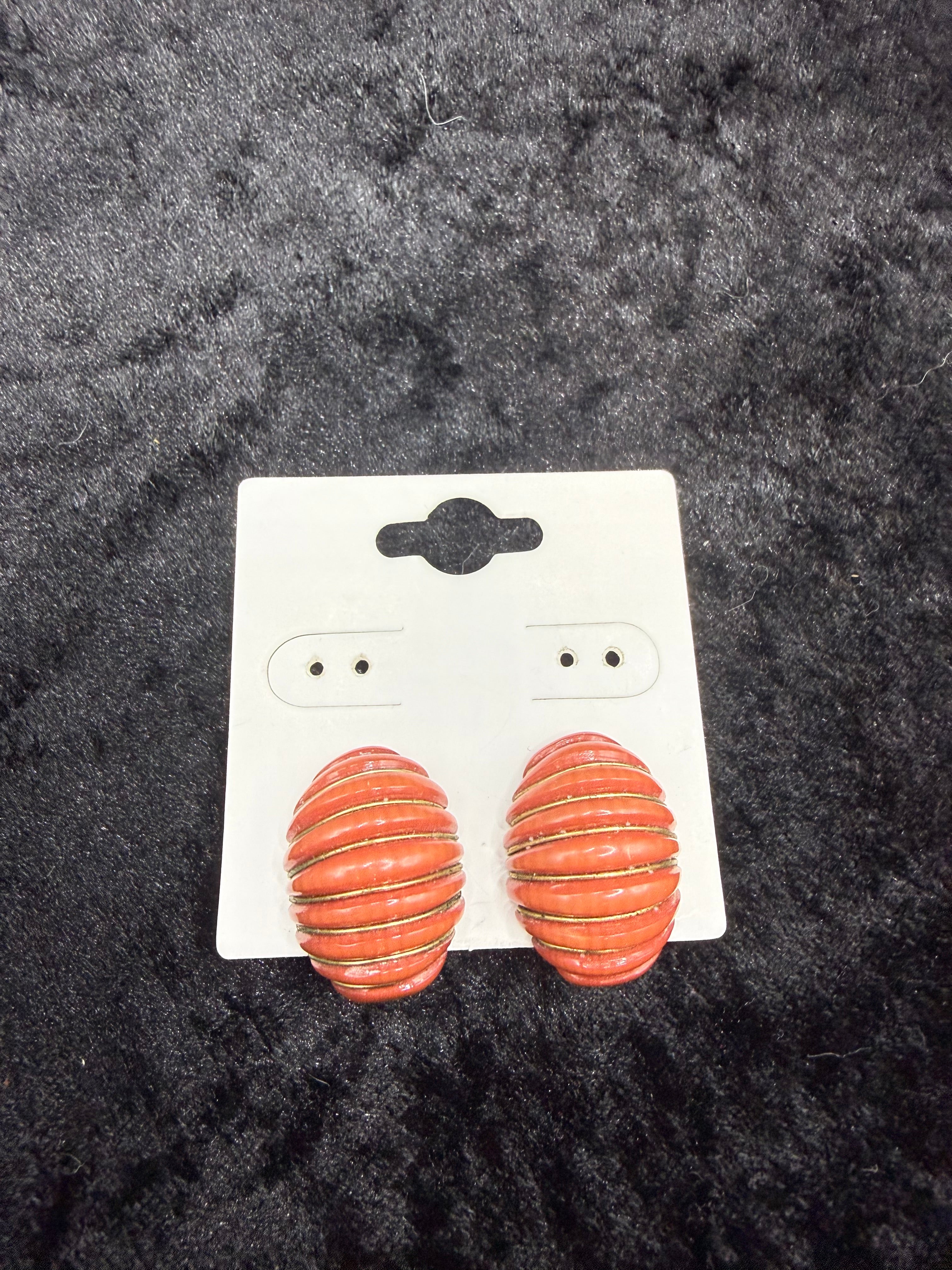 Coral Bakalite Antique Earrings