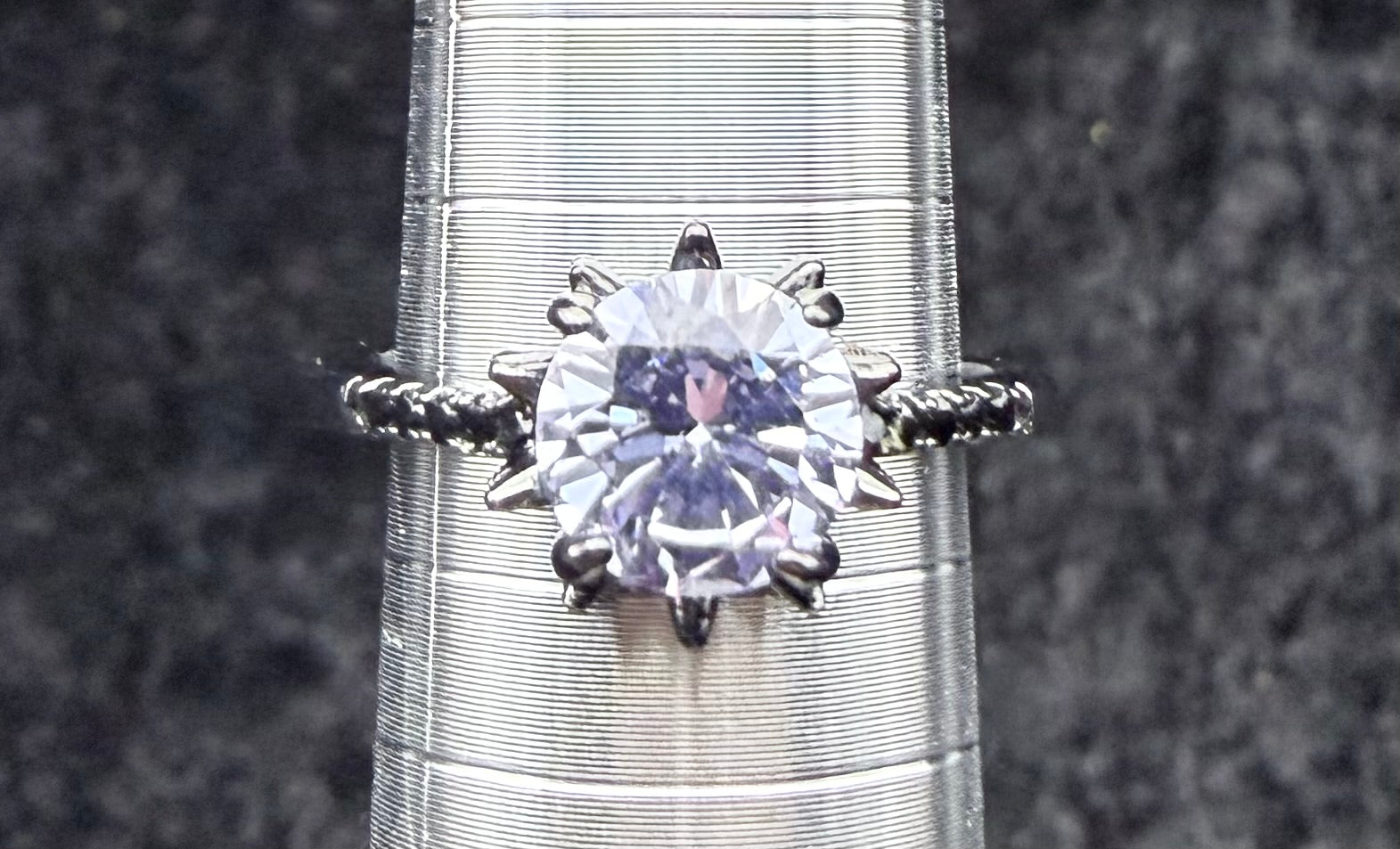 Spiked Purple Crystal Ring