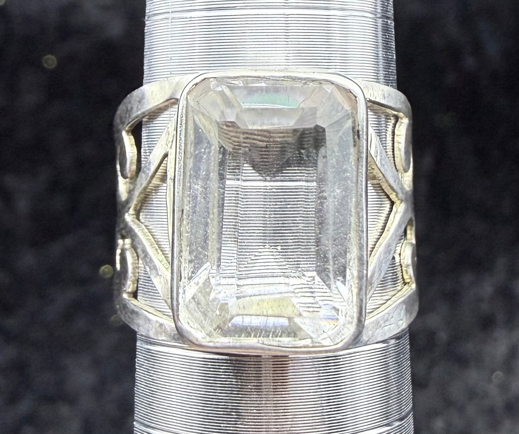 Sterling Blue Crystal Ring