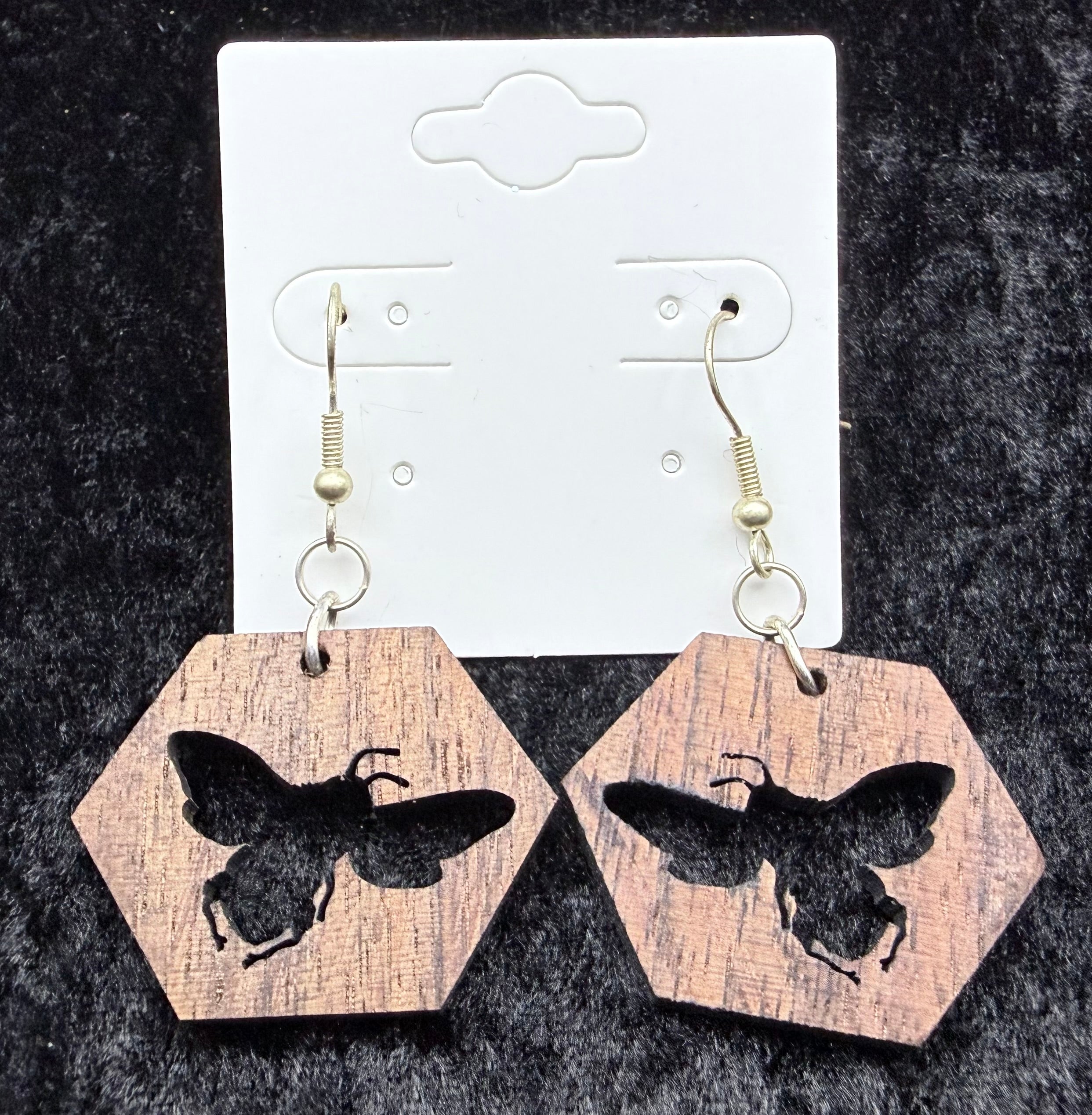 Hexagon Bee Earrings