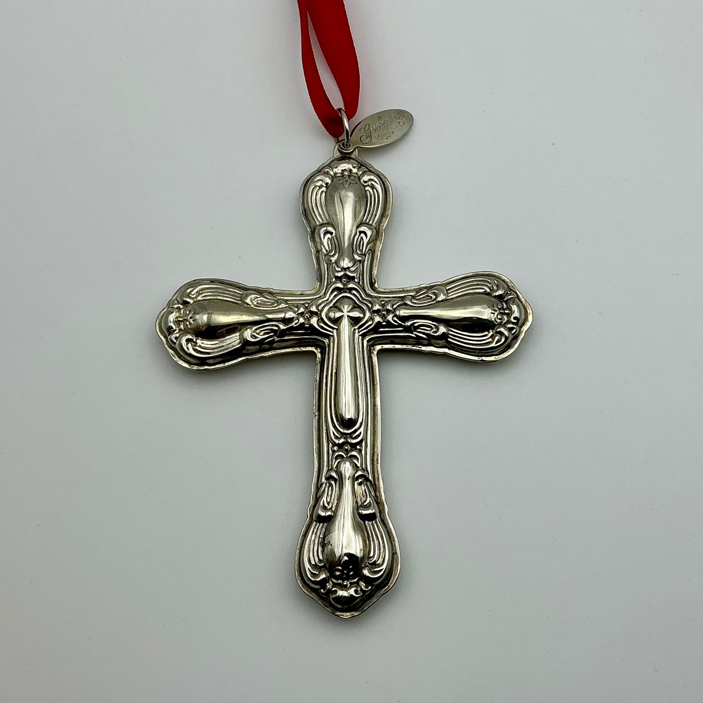 Gorham Chantilly Silver Cross Ornament