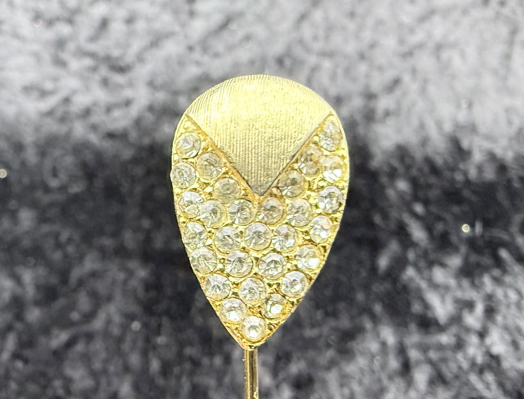 Gold Rhinestone Hat Pin
