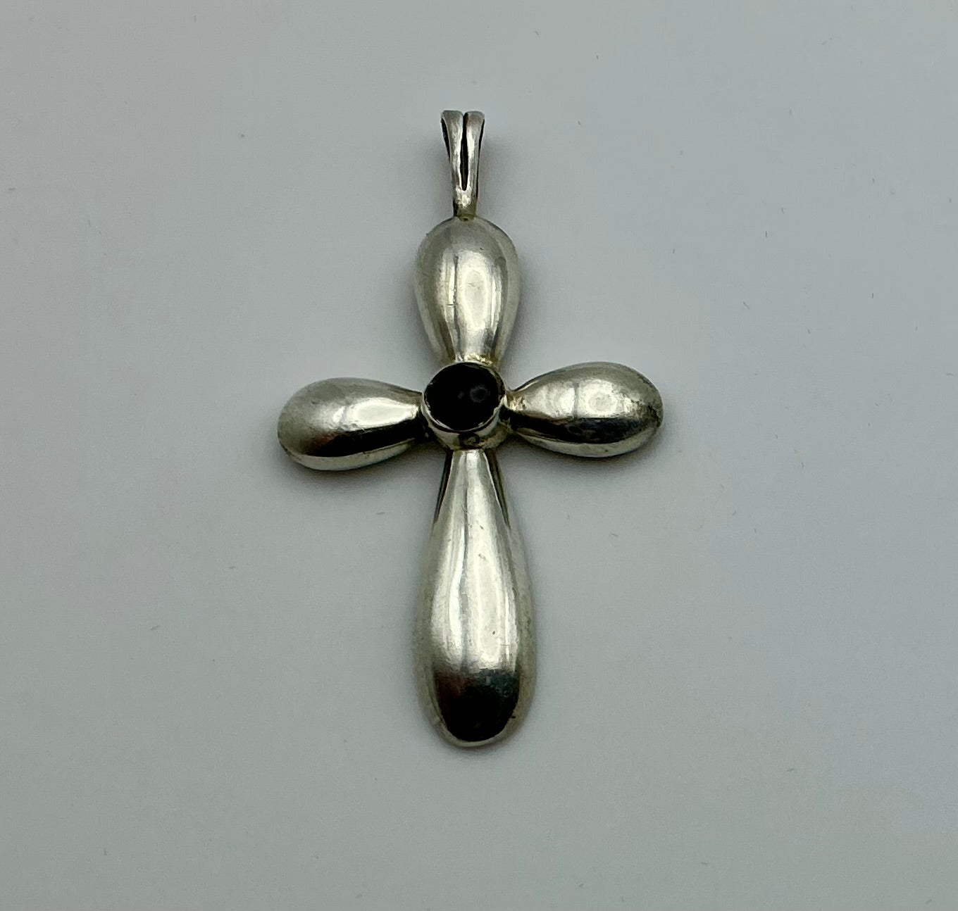 Sterling Onyx Cross Pendant