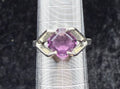 Sterling Solitaire Amethyst Ring
