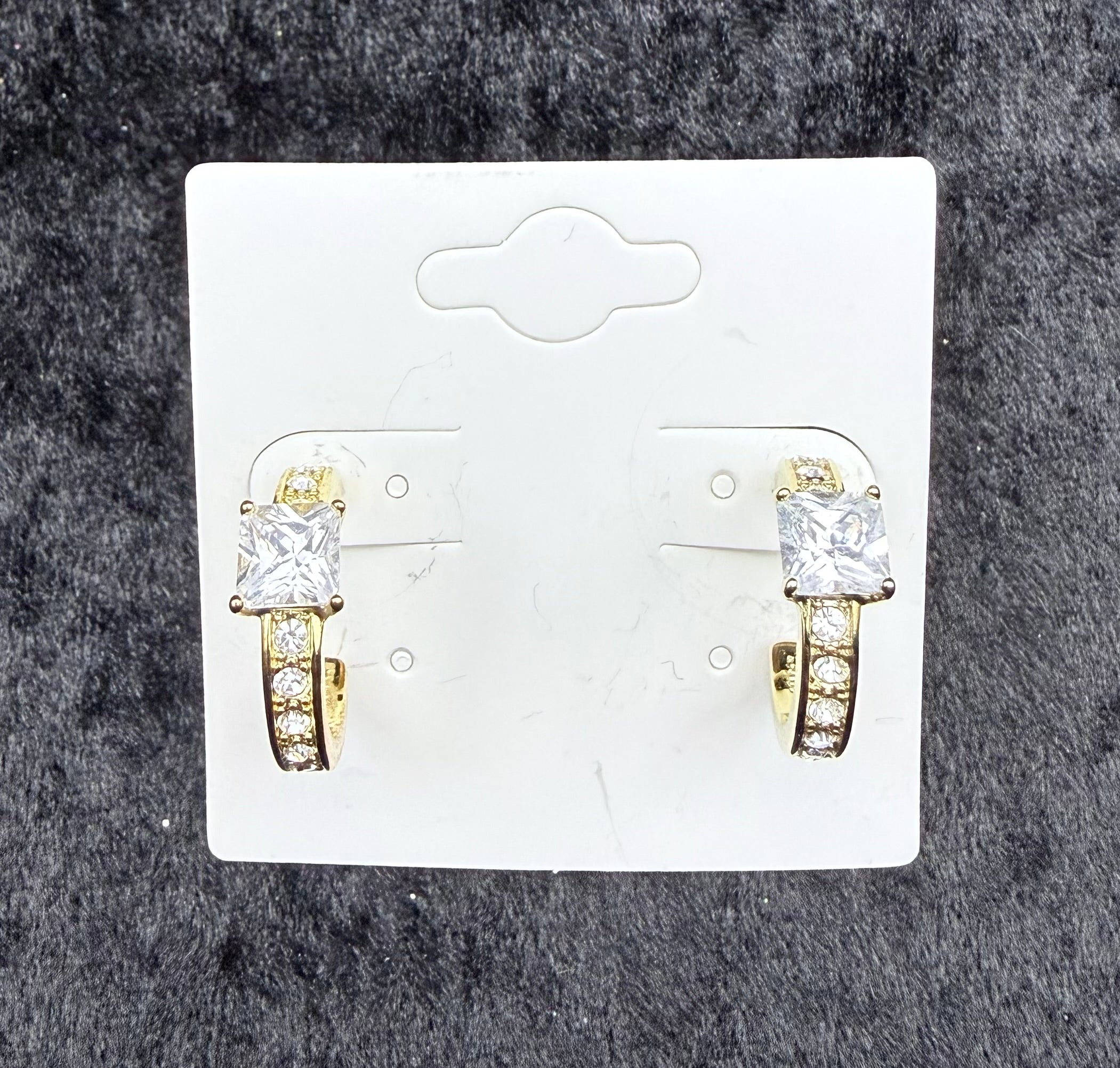 Gold Rhinestone Hoop Earrings