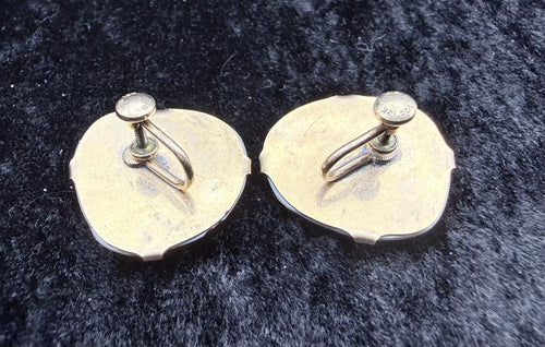 Antique Gold Filled Shell Screwback Earrings