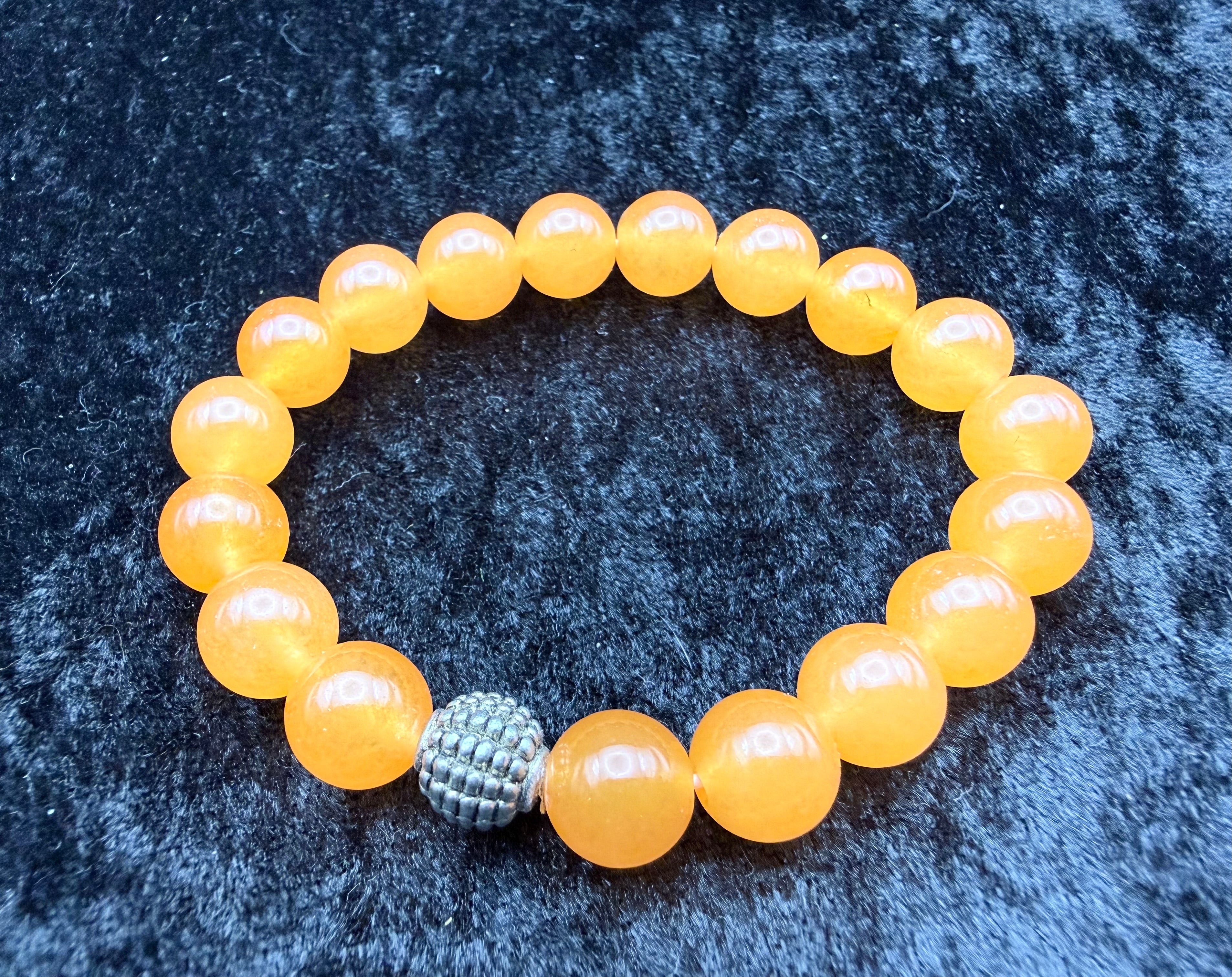 Orange Agate Beaded Bracelet
