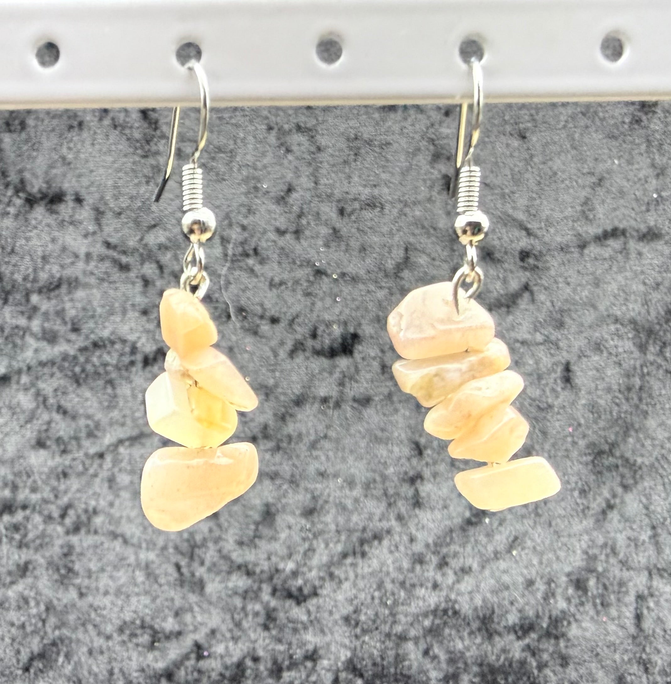 Peach Moonstone Chip Earrings
